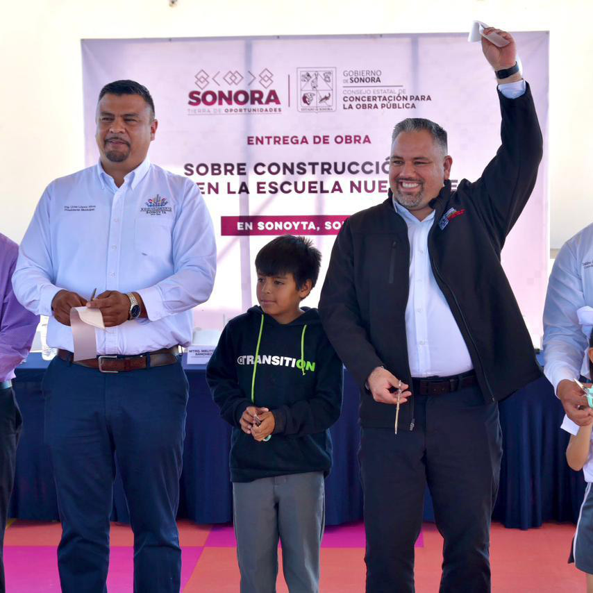 Gobierno de Sonora fortalece la infraestructura educativa con construcción de tejabán escolar en Sonoyta